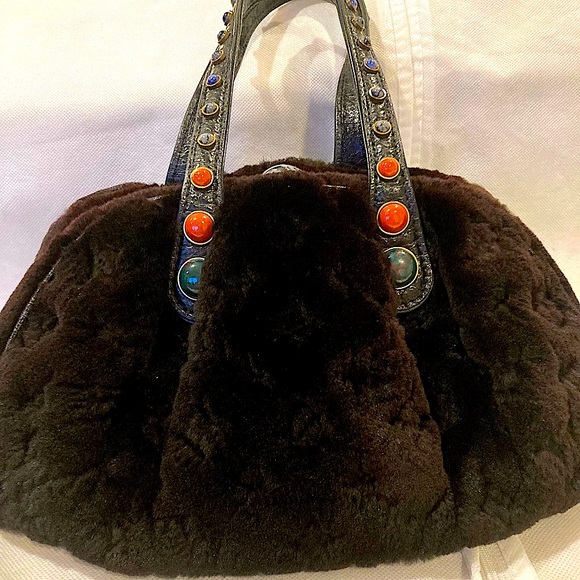 Louis Vuitton Limited Edition Black Quilted Monogram Mink Demi Lune Satchel - Picture 2 of 16